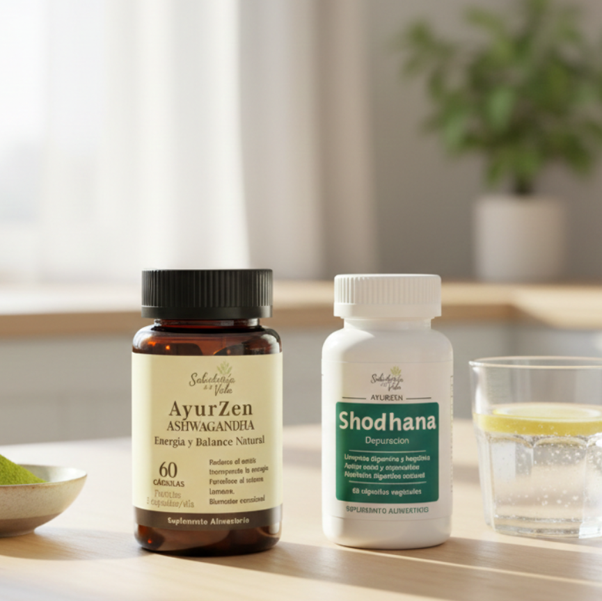 Ritual Reinicio y Claridad de Sabiduría de la Vida: Pack de suplementos Shodhana y Ashwagandha Ayurzen
