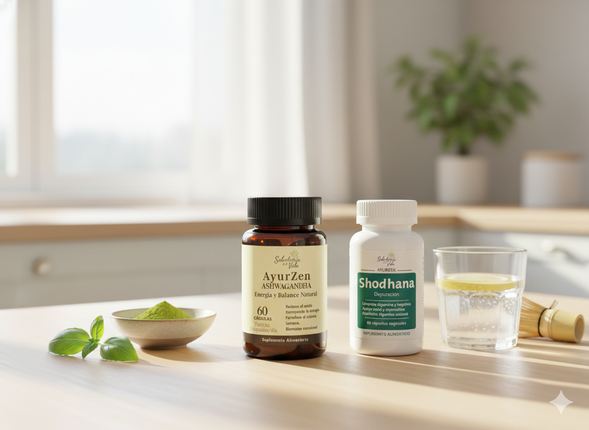 Ritual Reinicio y Claridad de Sabiduría de la Vida: Pack de suplementos Shodhana y Ashwagandha Ayurzen