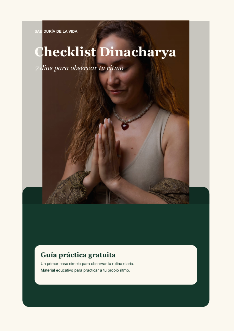 Portada Checklist Dinacharya: 7 días para observar tu ritmo